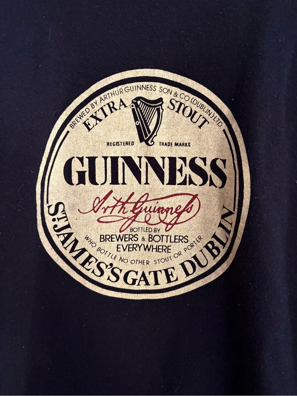 Guinness Black Crewneck with Gold Logo Patch